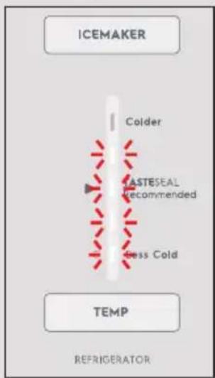 ICEMAKER Colder TASTESEAL Recommended Less Cold TEMP REFRIGERATOR