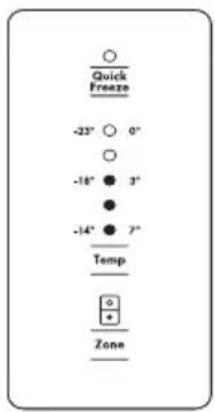 Quick Freeze -23° 0° -18° 3° -14° 7° Temp Zone