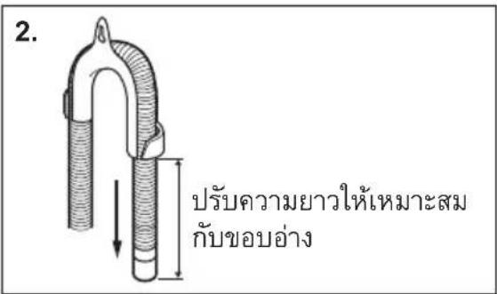 2. ปรับความยาวให้เหมาะสม กับขอบอ่าง