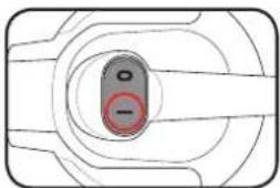 Diagram showing a circular object with labeled regions marked 'O' and '-', likely representing a mechanical or electrical component.