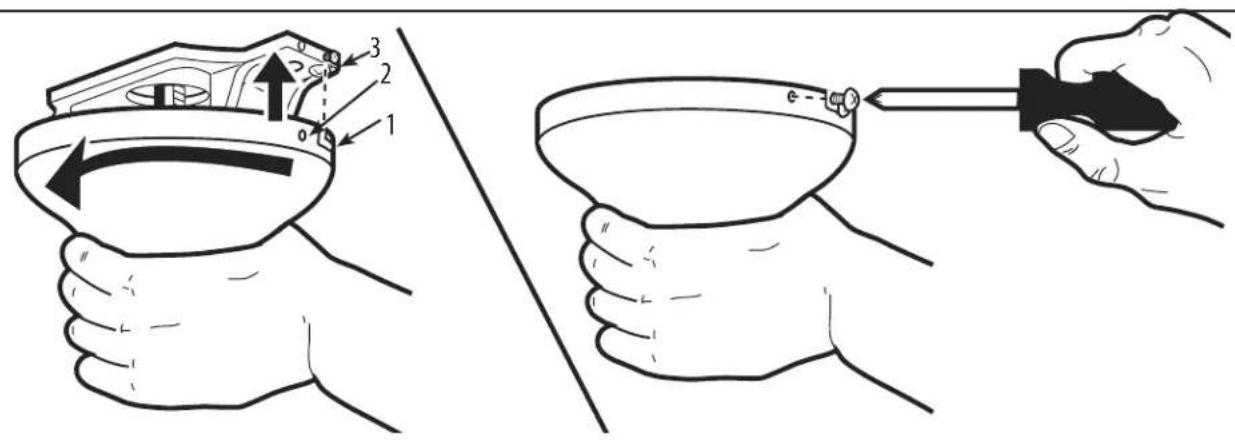 Diagram illustrating a procedure for using a pipette to adjust a bowl, with numbered steps and directional arrows indicating movement.