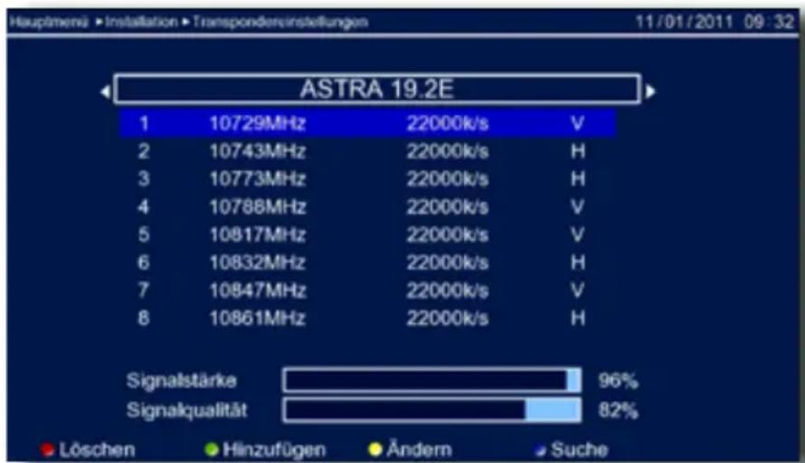 Imperial HD 5+ - Transpondereinstellungen - 1