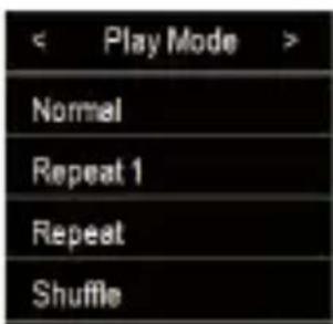 < Play Mode > Normal Repeat 1 Repeat Shuffle