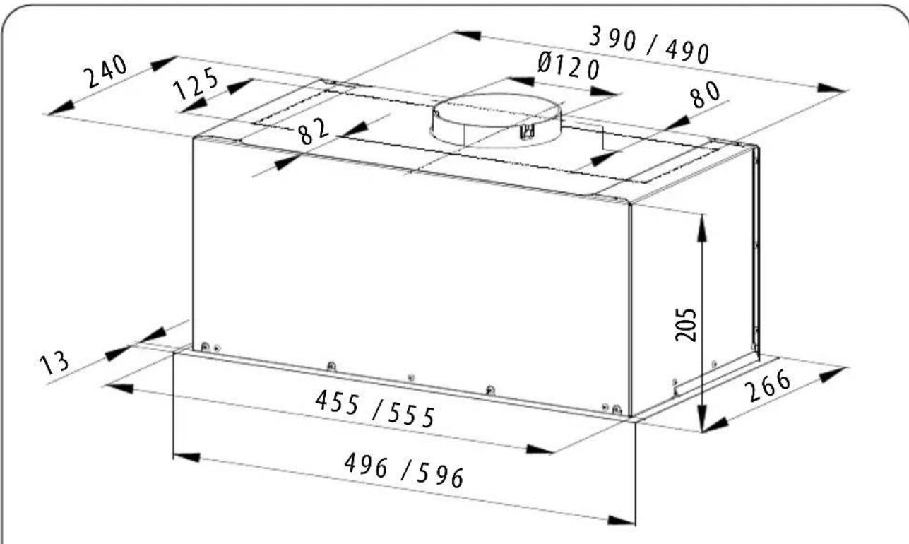 240 125 82 390 / 490 Ø120 80 13 455 / 555 496 / 596 205 266