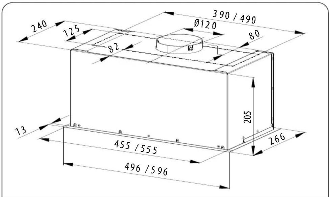240 125 82 390 / 490 Ø120 80 13 455 / 555 496 / 596 205 266