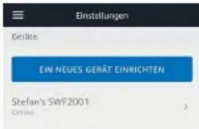 Einstellungen Geräte EIN NEUES GÉRÄT EINRICHTEN Stefan's SWF2001 Örztus