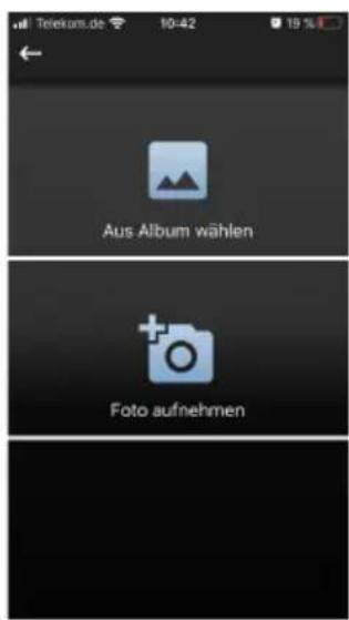 Aus Album wählen Foto aufnehmen