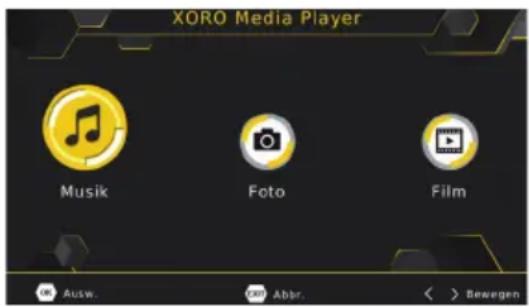 XORO Media Player Musik Foto Film Ausw. Abbr. Bewegen