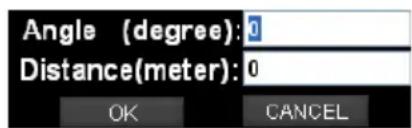 Angle (degree): 0 Distance(meter): 0 OK CANCEL