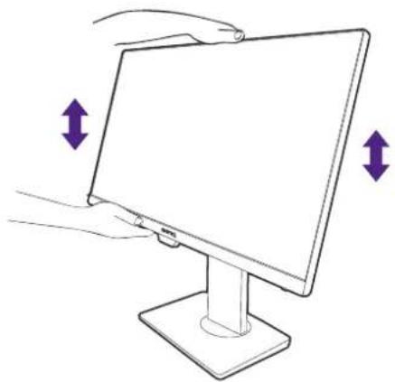 BENQ Mobiuz GW2485TC - Einstellen der Höhe des Monitors - 1