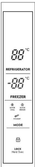 88°C REFRIGERATOR -88°C FREEZER * BLACK CHILL * BLACK FLOWER * MOLDAY MODE LOCK Hold 3sec