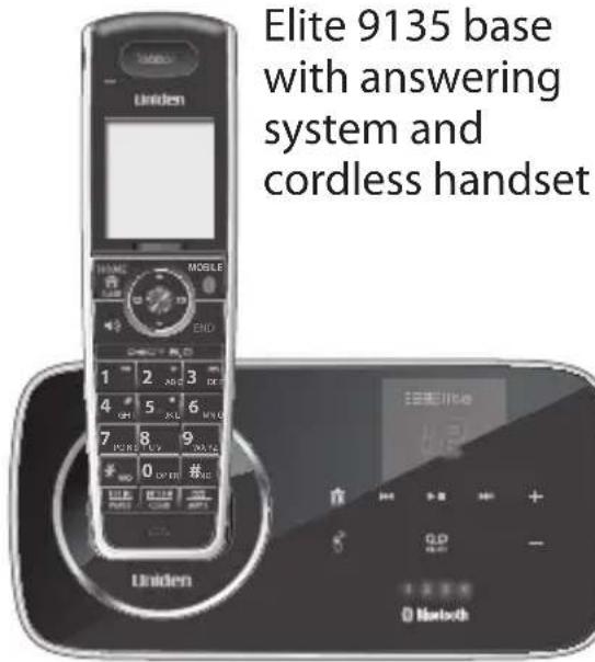 Elite 9135 base with answering system and cordless handset