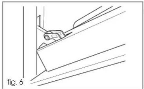Technical line drawing of a mechanical assembly or bracket with diagonal lines and a labeled section 'fig. 6' (no text or symbols on the diagram itself)