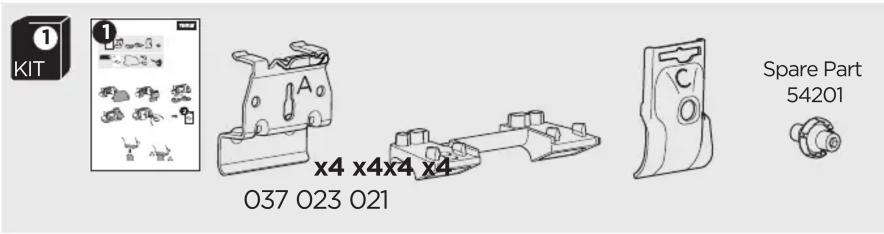 KIT 1 x4 x4x4 x4 037 023 021 Spare Part 54201