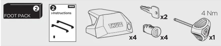 FOOT PACK Instructions x4 x2 x4 4 Nm x1