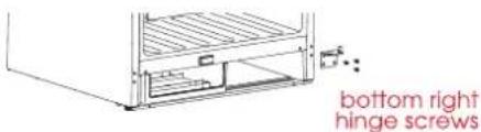bottom right hinge screws