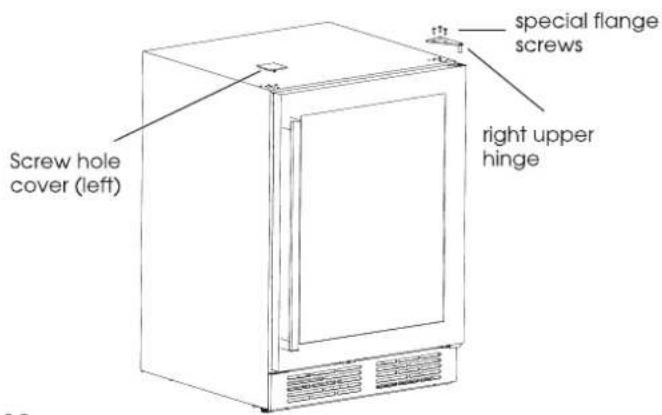 special flange screws right upper hinge Screw hole cover (left)
