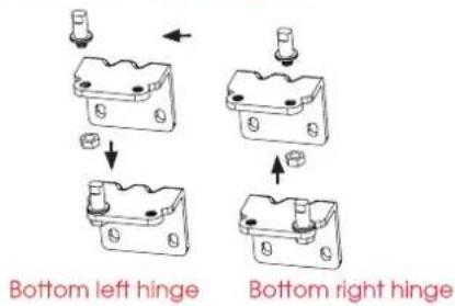 Bottom left hinge Bottom right hinge