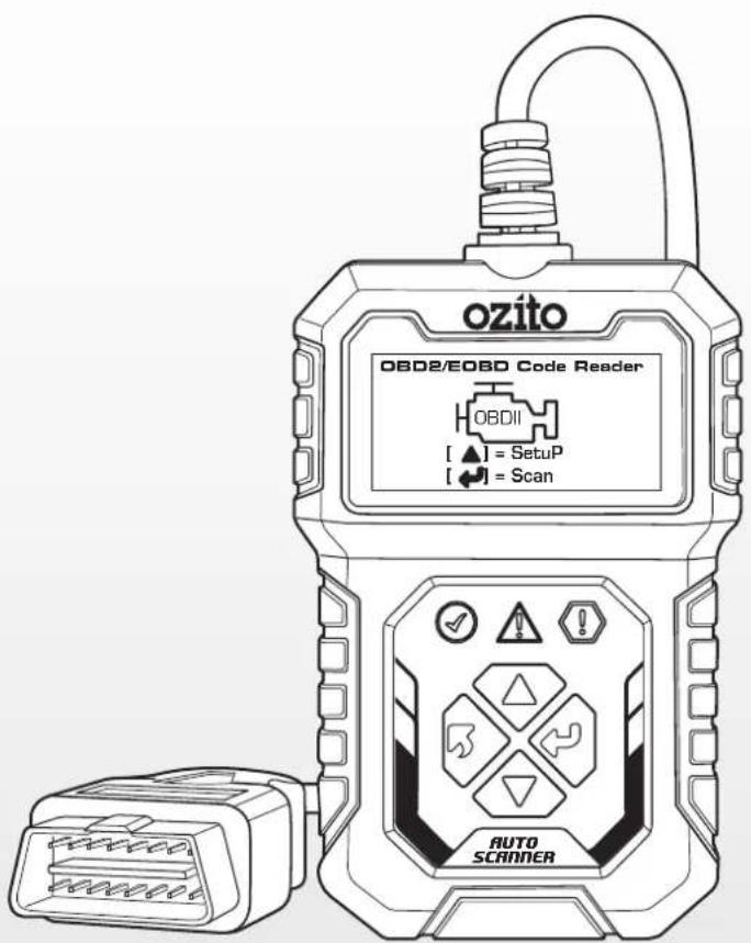 ozito OBDE/EOBD Code Reader OBDII [▲] = SetuP [◆] = Scan AUTO SCANNER