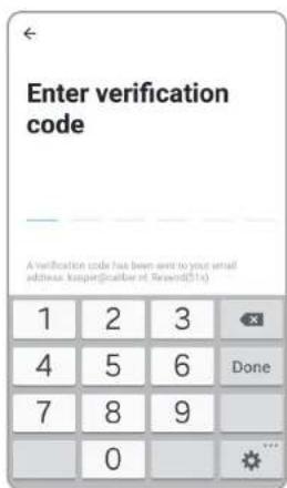 Enter verification code A verification code has been sent to your email address: kniper(@number of Reward@1x) 1 2 3 4 5 6 Done 7 8 9 0 *** *