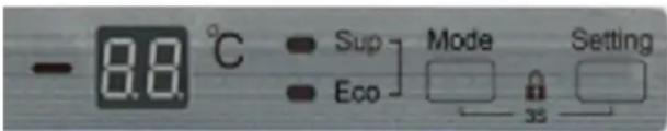 - 8.8 °C Sup Mode Setting Eco 35