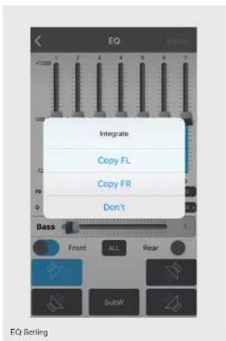 EQ Integrate Copy FL Copy FR Don't Bass Front ALL Rear SubW EQ Setting