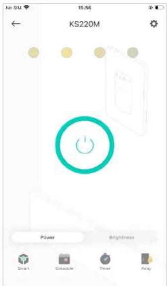 No SIM 15:56 KS220M Power Brightness Smart Schedule Timer Away