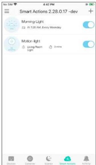 Smart Actions 2.28.0.17 -dev Morning-Light At 7:20 AM, Every Weekday Motion-light Living Room Light 3 mins