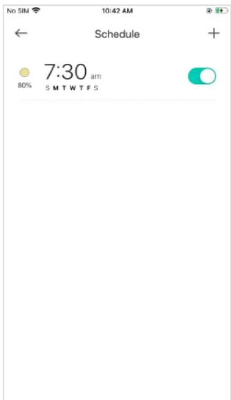 No SIM 10:42 AM ← Schedule + 7:30 am 80% S MT W T F S