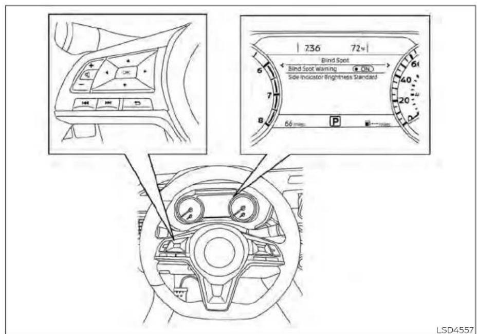 736 72v Bind Spot Bind Spot Warning ON Side Indicator Brightness Standard 6 7 8 66 P LSD4557