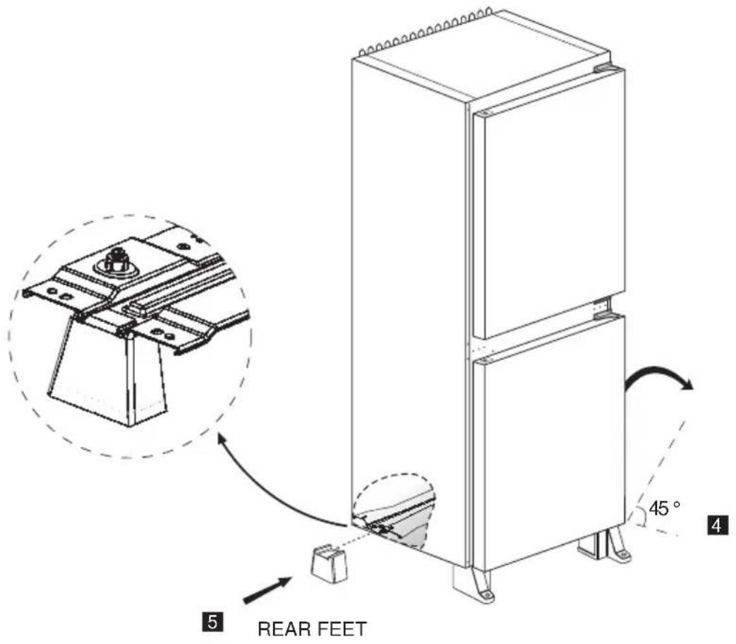 45° 4 5 REAR FEET