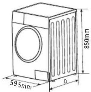 595mm 850mm D