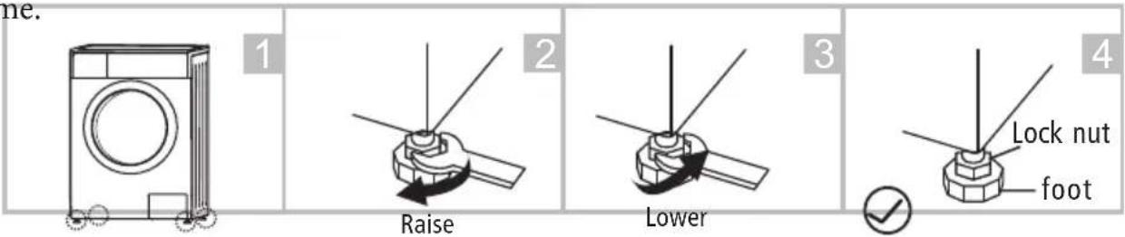 ne. 1 2 3 4 Raise Lower Lock nut foot