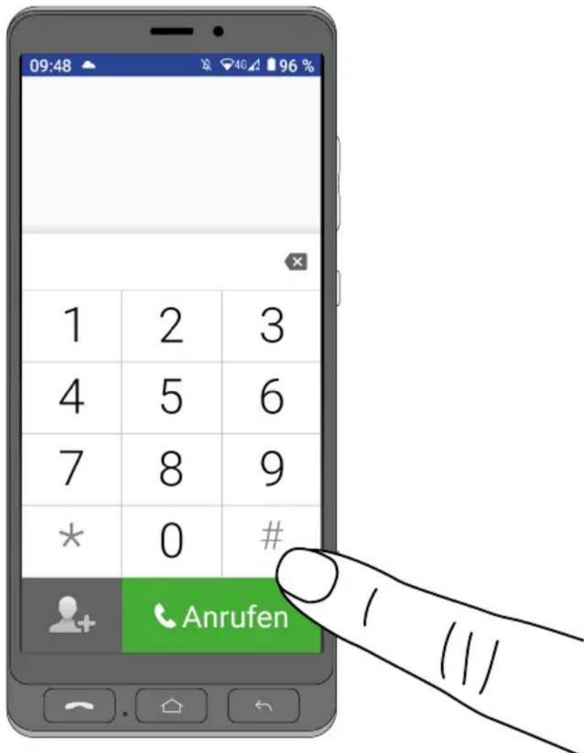 09:48 1 2 3 4 5 6 7 8 9 * 0 # Anrufen