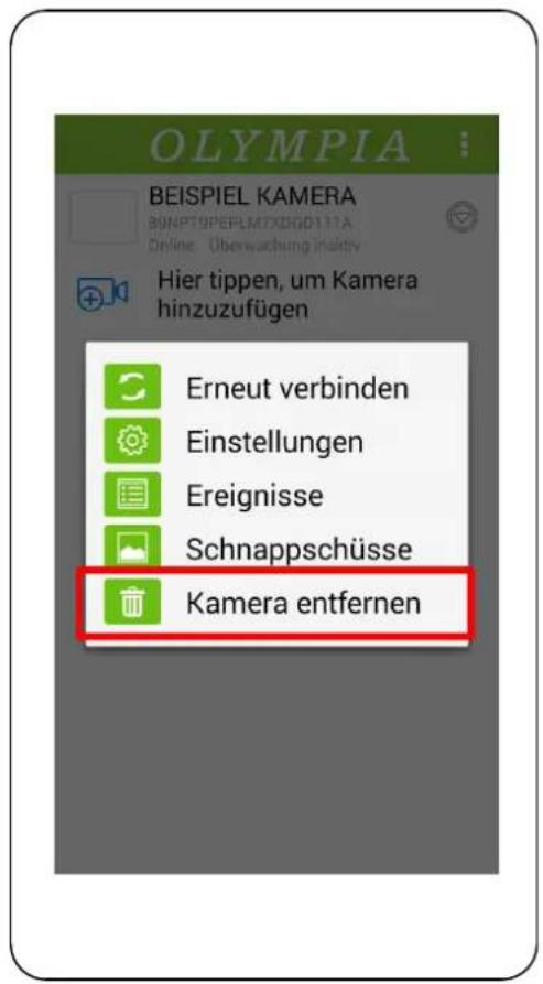 OLYMPIA BEISPIEL KAMERA 80NPT9PEFLM7XDGDP111A Online Überwachung insidiv Hier tippen, um Kamera hinzuzufügen Erneut verbinden Einstellungen Ereignisse Schnappschüsse Kamera entfernen