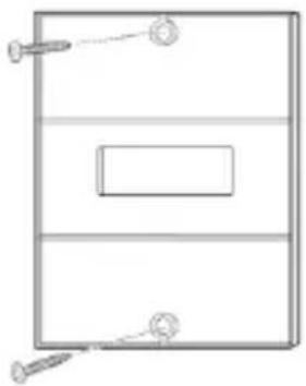 Simple line drawing of a rectangular frame with two screws and a central rectangle, no text or symbols present.