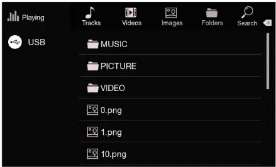 Playing USB Tracks Videos Images Folders Search MUSIC PICTURE VIDEO 0.png 1.png 10.png
