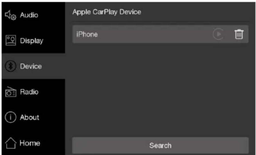 Audio Display Device Radio About Home Apple CarPlay Device iPhone Search