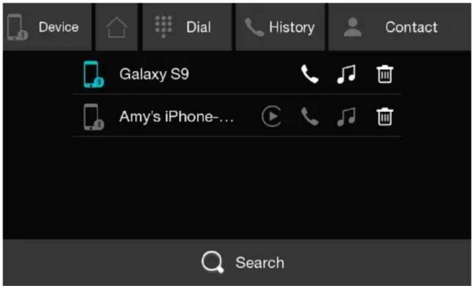 Device Dial History Contact Galaxy S9 Amy's iPhone-... Search