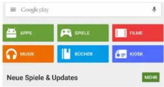 Google play APPS SPIELE FILME MUSIK BÜCHER KIOSK NEue Spiele & Updates MEHR