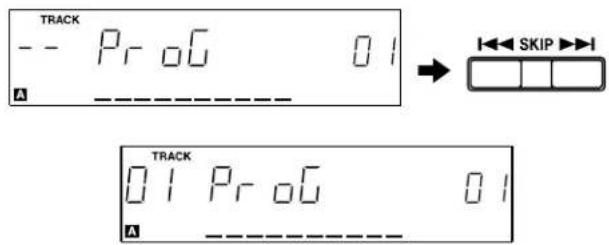 TRACK -- ProG 01 A ---- → SKIP TRACK 01 ProG 01 A ----