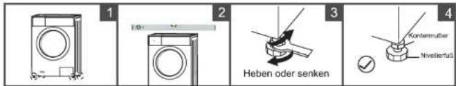 1 2 3 4 Heben oder senken Konderrufüer Nivallertfuß