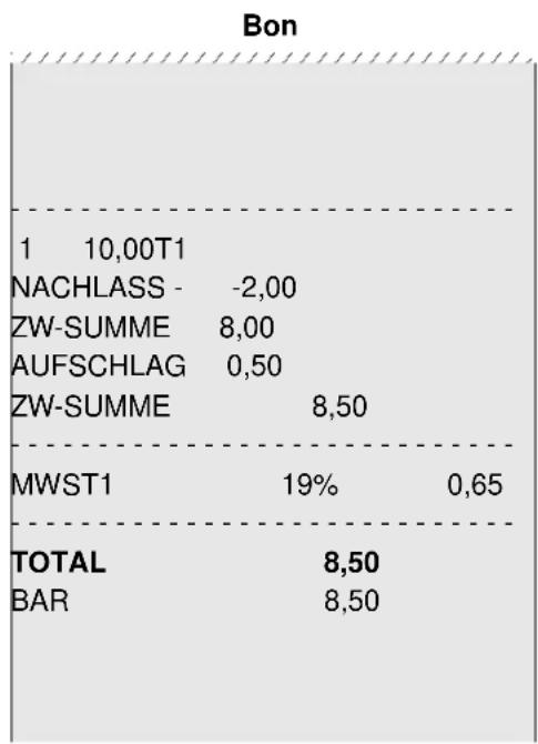 OLYMPIA Touch 110 - Betragsmäßige Aufschläge und Nachlässe registrieren - 2