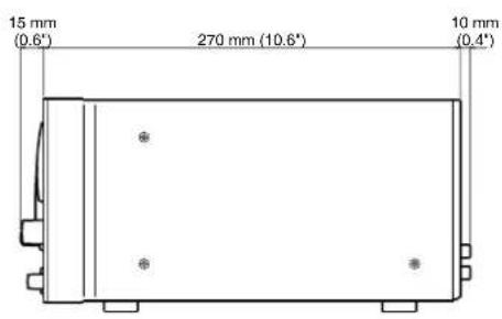 15 mm (0.6°) 270 mm (10.6°) 10 mm (0.4°)