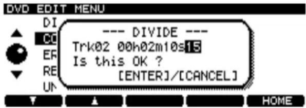 TASCAM DV-RA1000HD - Wählen Sie hier DIVIDE, und drücken Sie ENTER. - 1