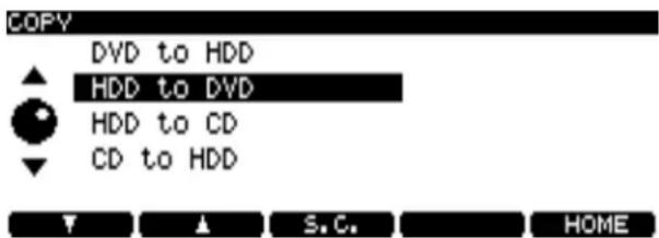 TASCAM DV-RA1000HD - Die Kopierrichtung und die Kopierquelle festlegen - 1