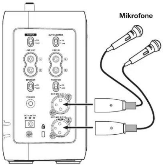 Mikrofone AUTO-LIMETER LIME OUT LIME IN SPREADER PHANTOM PHOTOER EXT MIC A L11 EXT MIC B L10 DC - PA-TEV -3-0