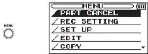 TASCAM BB-800 - Drücken Sie MENU. - 1