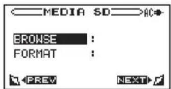 MEDIA SD BROWSE : FORMAT :