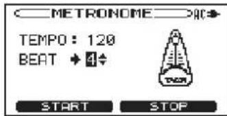 METRONOME TEMP0 : 120 BEAT + 4 START STOP